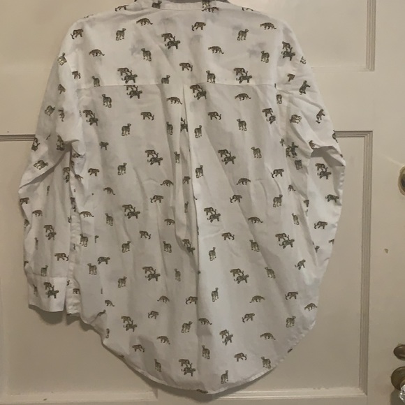 Madewell woman’s print button down blouse with cheetahs cotton size medium M - Picture 9 of 11